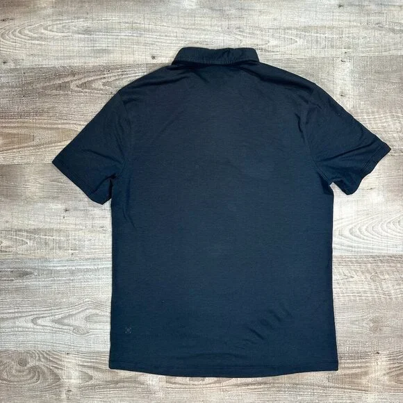 Lululemon Evolution Vent Tech Polo Collared Golf T Shirt Navy Blue Men's - Large - Picture 2 of 8